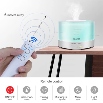 

Remote control ultrasonic air humidifier essential oil diffuser a mist of LED lights