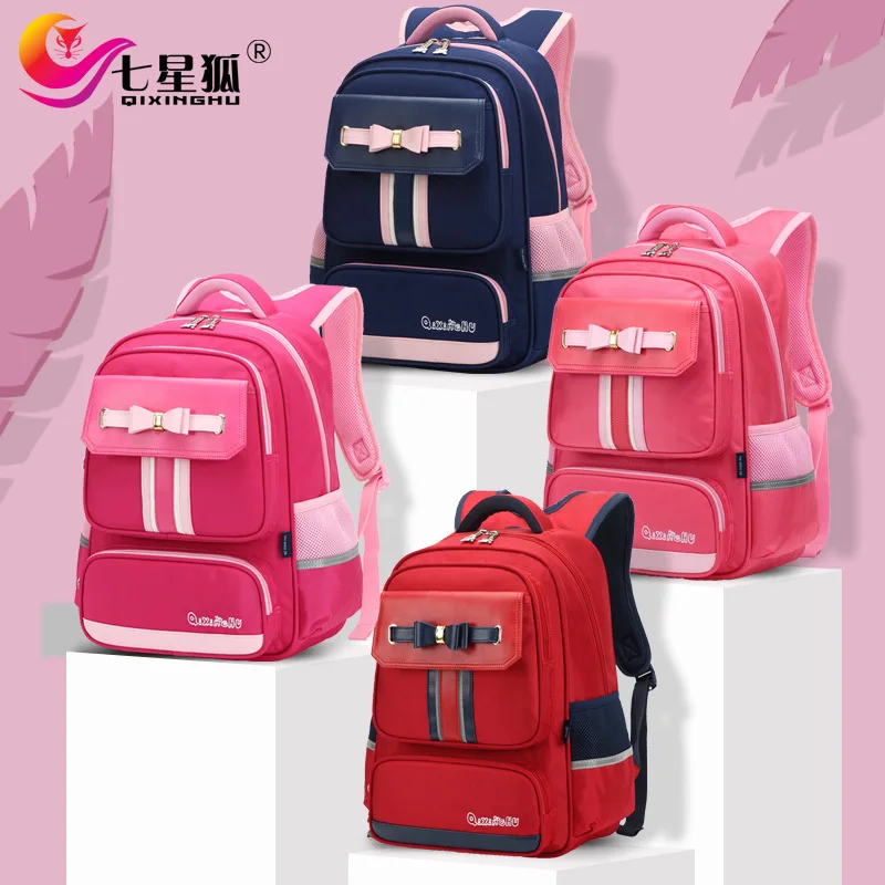 

School Bag Young STUDENT'S GIRL'S 6-12 a Year of Age Children 1-3-6 Grade Girls Backpack Spine-Burden Relieving