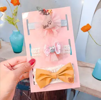 

3Pcs Lace Baby Girl Headbands Princess Bows Crown Kids Turban Hairband Head Bands For Baby Girls Haarband Baby Hair Accessorie