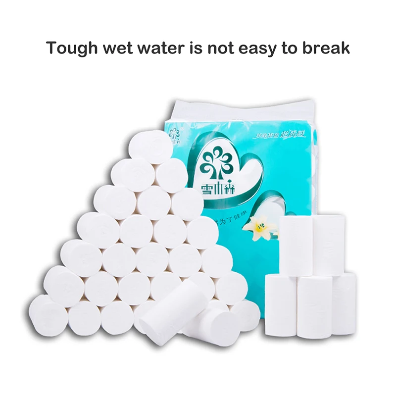 

12 Rolls/set Primary Wood Pulp Bathroom Toilet Paper 4-Ply Soft Paper Towel Skin-friendly Toilet roll Paper Healthy Tissue Roll