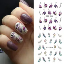 Adhesivo de manicura para uñas DIY 2020 con diseño de mariposa y flores Vintage