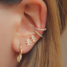 Милый прекрасный Минимальный 925 стерлингового серебра дружбы ювелирные изделия микро pave cz девушка серьга для мальчика 925