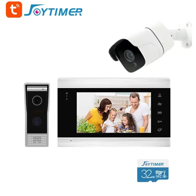 video door phone Smart Home Video Door Phone Intercom System 7 "Color Screen Moniter Wide Angle HD Camera Doorbell Tuya Remote Control Unlock wifi video door phone Door Intercom Systems