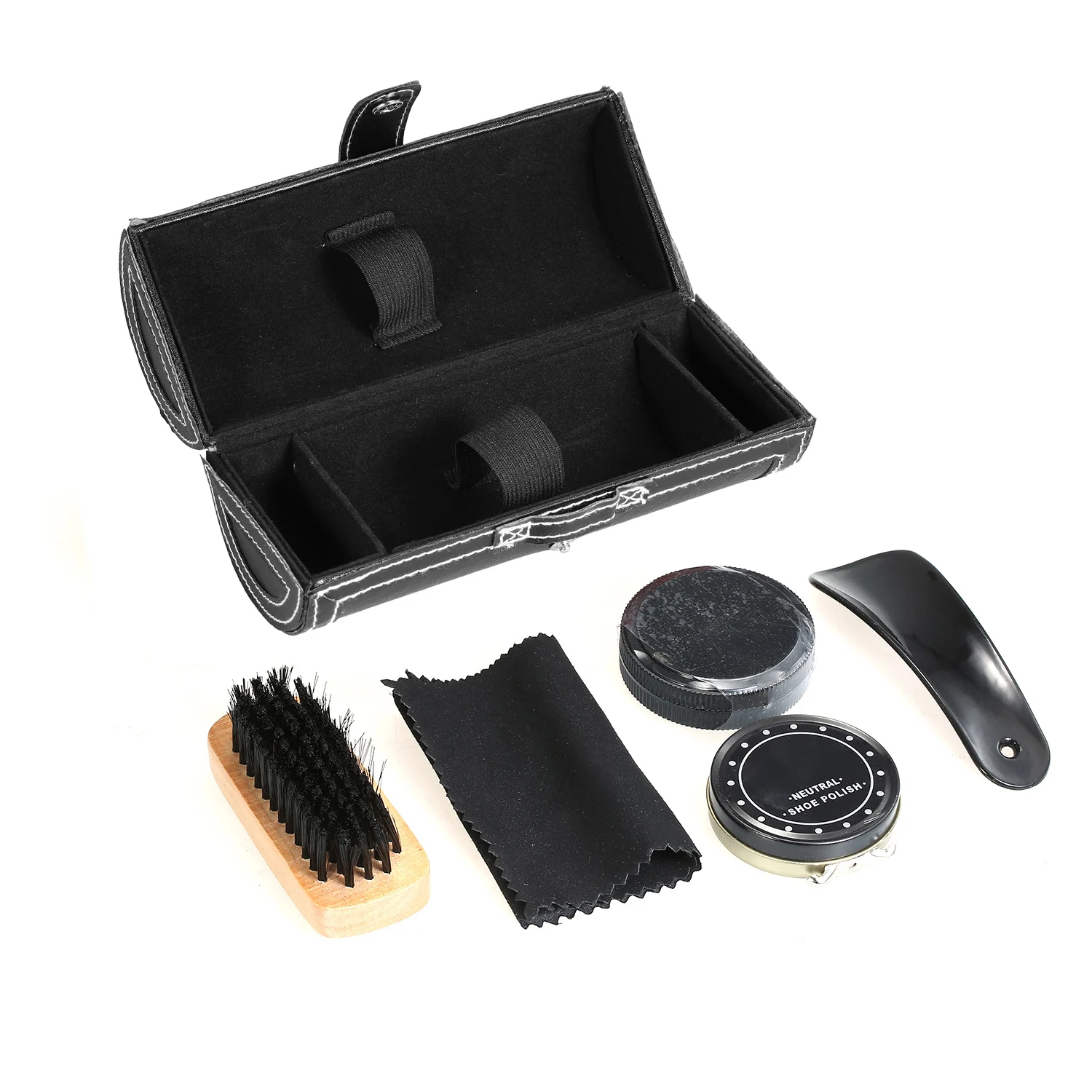 6Pcs Shoe Polish Care Kit Leather Shoe Shine Set Shoe Brushes Compact
