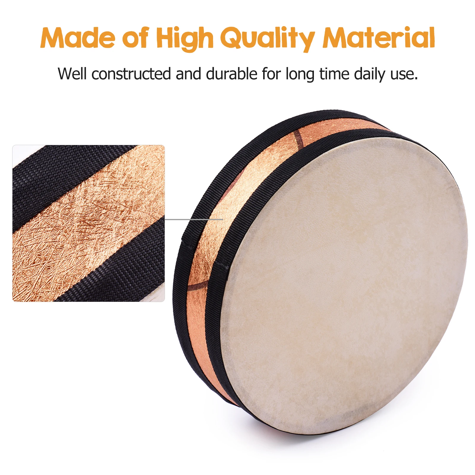 8/10 Inch Ocean Drum Wooden Handheld Sea Wave Drum Percussion Instrument Gentle Sea Sound Musical Toy Gift Kids musical percussion instruments wooden hand drum