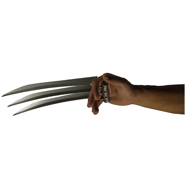 Superhero 1 Pair Durable Plastic Wolverine Claws Blade Figure for Halloween  Costume Party Cosplay Props Silver