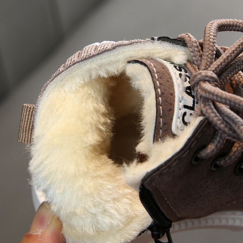 1-5T Children Shoes Martin Boots Snow Cotton Shoes Boys Girls Plus Velvet Spring And Winter
