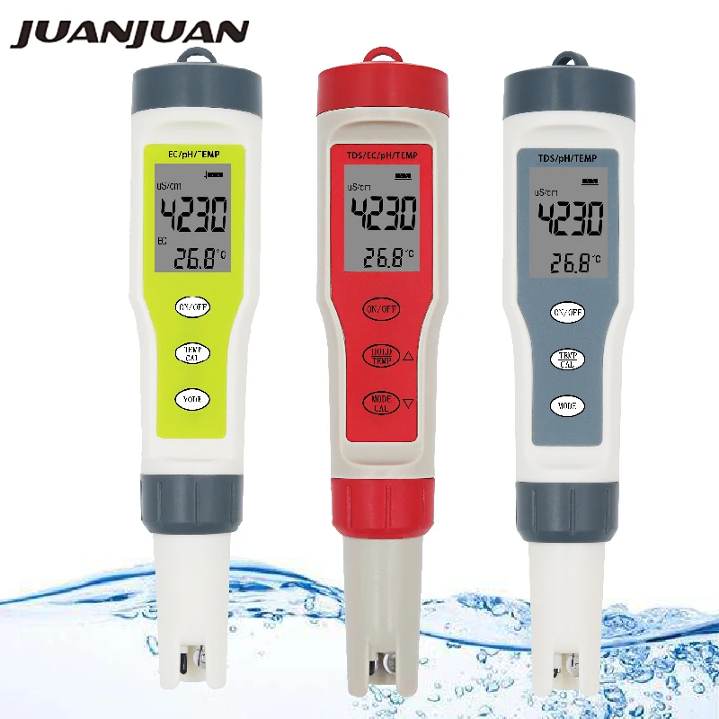 Digital PH TDS EC Meter Temperature tester Filter Measuring Water High Quality Purity Tester for pool aquarium 20%off