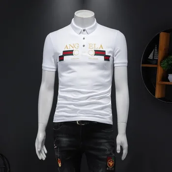 

2020 summer man polo shirt solid men shortsleeve shirt Breathable polo-shirt men's Letter embroidery polo shirt man Y395