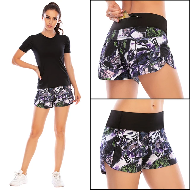BLESSKISS 20Color Loose Sport Shorts Women Fit Training Gym Running Shorts For Ladies Printing Pocket Workout Yoga Shorts Wear 12004