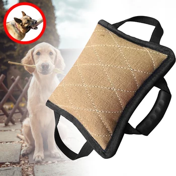 

3 Handles Strong Exercise Protection Pet Bite Pillow Interactive Playing Dog Training Tug Toy Outdoor War Games Fine Linen