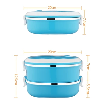 

Stainless Steel Insulated Lunch Box 1800ml Double Layer Bento Food Container Home School Lunch Boxes