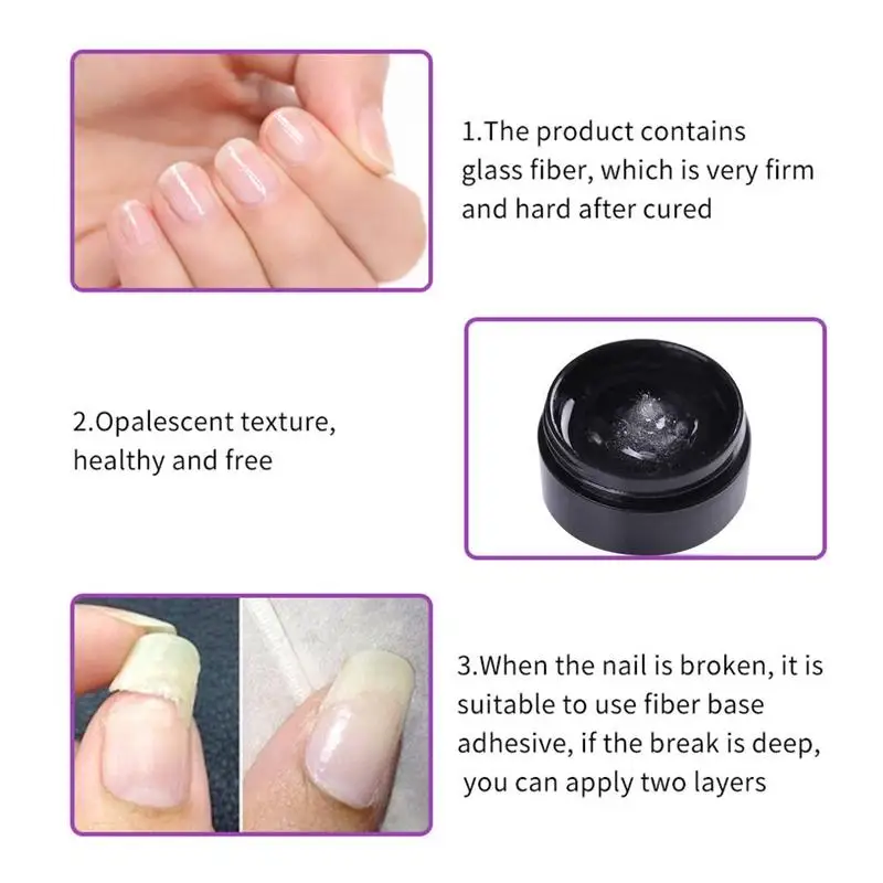 Fiber Cracked Nail Repair Gel Extension Building UV Nail Gel Varnish Broken Nails Repair Soak Off UV Gel Nail Repair Treatment 9