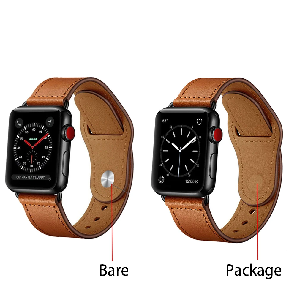 Кожаный ремешок для Apple Watch 4 3 2 1, 38 мм 42 мм коричневый кожаный ремешок для iwatch браслет