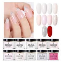 BORN PRETTY 30 мл погружающаяся пудра для ногтей Французский телесный розовый лак для ногтей Пудра с блеском пыль сухое длительное украшение для ногтей без Cur