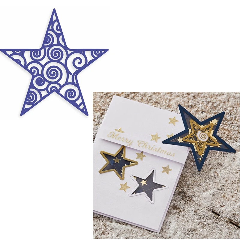 

Waved Star Metal Cutting Dies Unique Shining Star Die Cuts For Card Making DIY Scrapbook Decor. New 2019 Embossed Crafts Cards