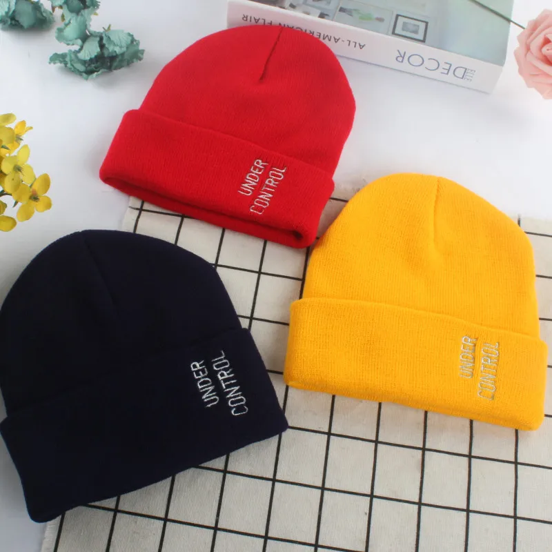 

Korean Style Lettered Embroidered Warm Wool Hat Men And Women Autumn And Winter Korean-style Versatile Knitted Hat hu er tao Hea