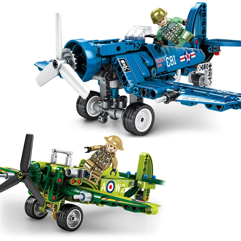 

Technic WW2 US F4U Fighter Pearl Harbor Building Block Helicopter Airplane Military Model Bricks compatible LegoED blocks toys