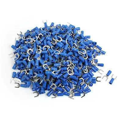 

1000 Pcs SV2-6S AWG 16-14 Blue Pre Insulated Fork Terminals Connector