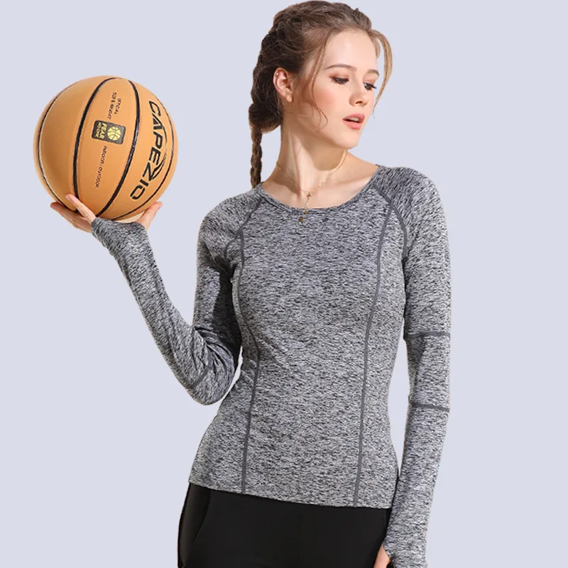 

Women's Slim Sports Top Running Training Fitness Wear Breathable Quick-drying Yoga Wear Long Sleeve Women