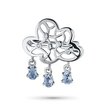 

Brooch made of silver with Topaz and cubic zirconia 700106-002-0019