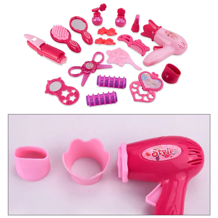 Fingir jogar criança compõem brinquedos 25/32 pces rosa maquiagem conjunto  princesa cabeleireiro simulação brinquedo para meninas vestir cosméticos -  AliExpress