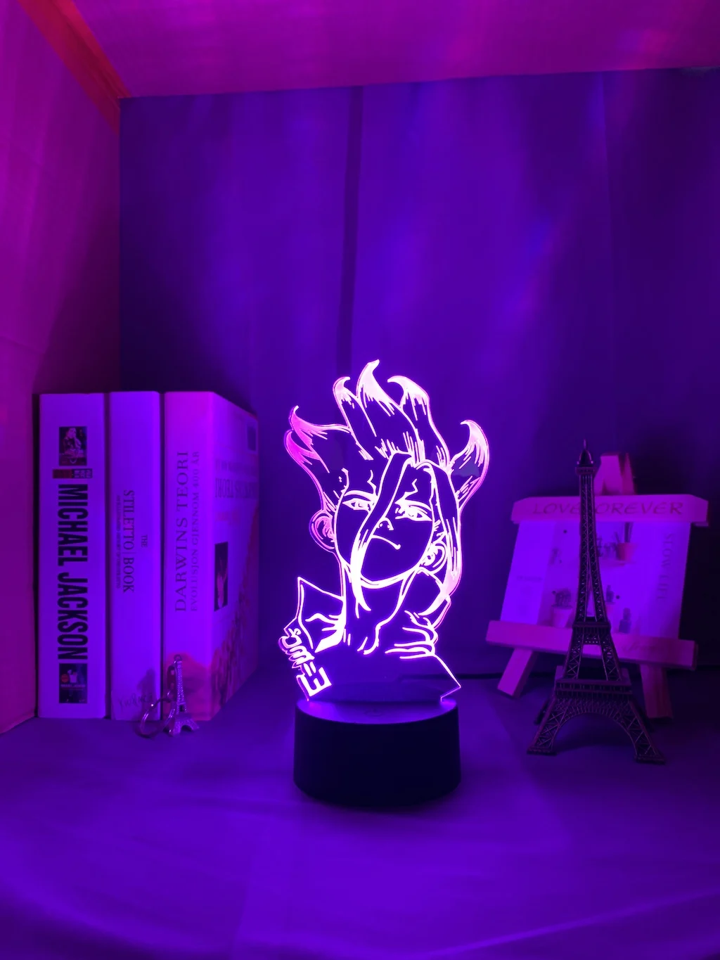 Anime Dr Stone Figure Table 3d Lamp for Kids Child Bedroom Decor Nightlight Manga Gift for Him Acrylic Led Night Light Lamp