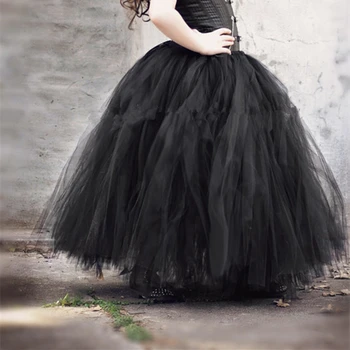 

black new year Christmas Girls Tutu Skirt Fluffy Tulle Kids Girls Skirts Birthday Party Children Princess Ball Gown Long Skirt