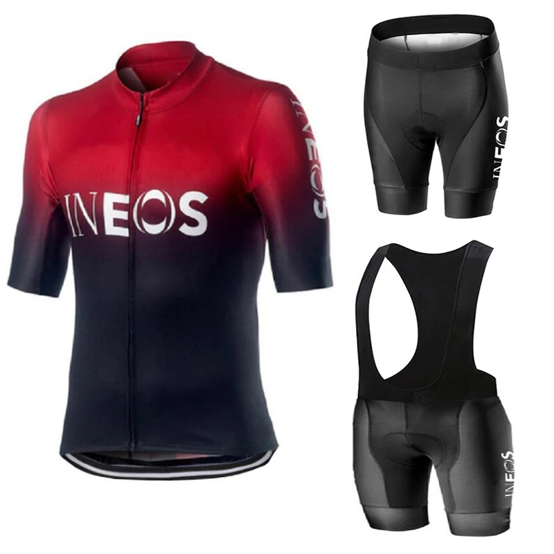 Велоформа INEOS 2019 go pro Мужская с коротким рукавом дышащий комплект Джерси для езды на велосипеде одежда