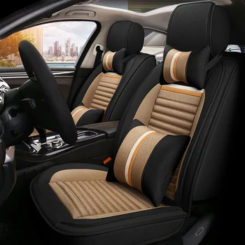 

Full Coverage flax fiber car seat cover auto seats covers for mercedes benz glk 350 x204 glc 300