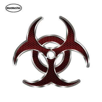 

HotMeiNi 12cm x 12cm Biohazard RED HEX Decal Vinyl Bumper Sticker Car Truck Window Zombie Wall Stickers Car Covers