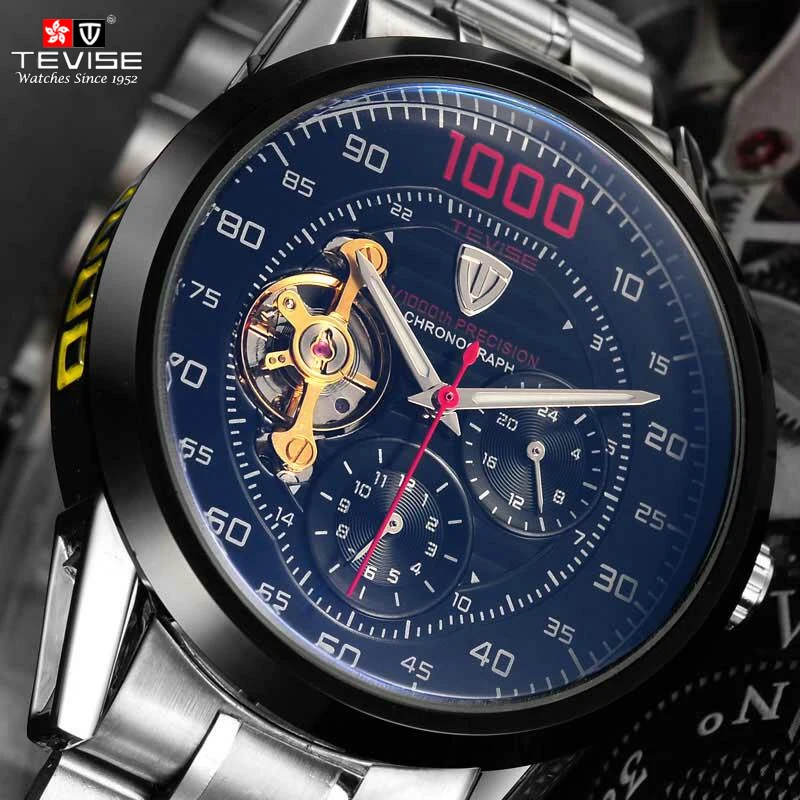 TEVISE автоматические часы мужские наручные часы tourbillon механические скелетные наручные часы мужские самоветер водонепроницаемые Relogio Masculino