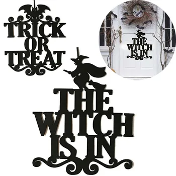 

Halloween Hanging Decoration Bat Decoration The Witch Is In Halloween Hanging Sign Door Hanging Halloween Decoration