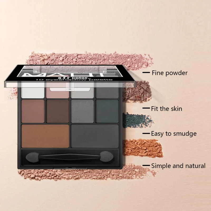 10 Color Eyeshadow Pallette Makeup Tools Full Matte Eyeshadow Pan Pumpkin Smoky Eye Shadow Nude Eye Shadow With Brush Maquiagem