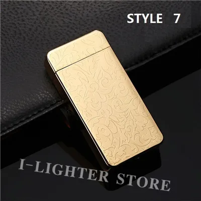 STYLE 7W Двойная дуга USB Электронная зажигалка зеленый лазер Lgnition Беспламенное ветрозащитное плазменное зажигалка аксессуары для курения мужские подарки - Цвет: STYLE 7W