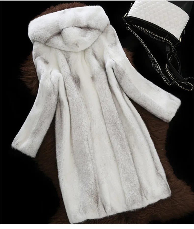 AYUNSUE роскошное пальто из натурального меха норки Женское пальто из натурального меха зимняя куртка женская Корейская длинная куртка Chaqueta Mujer MY4003