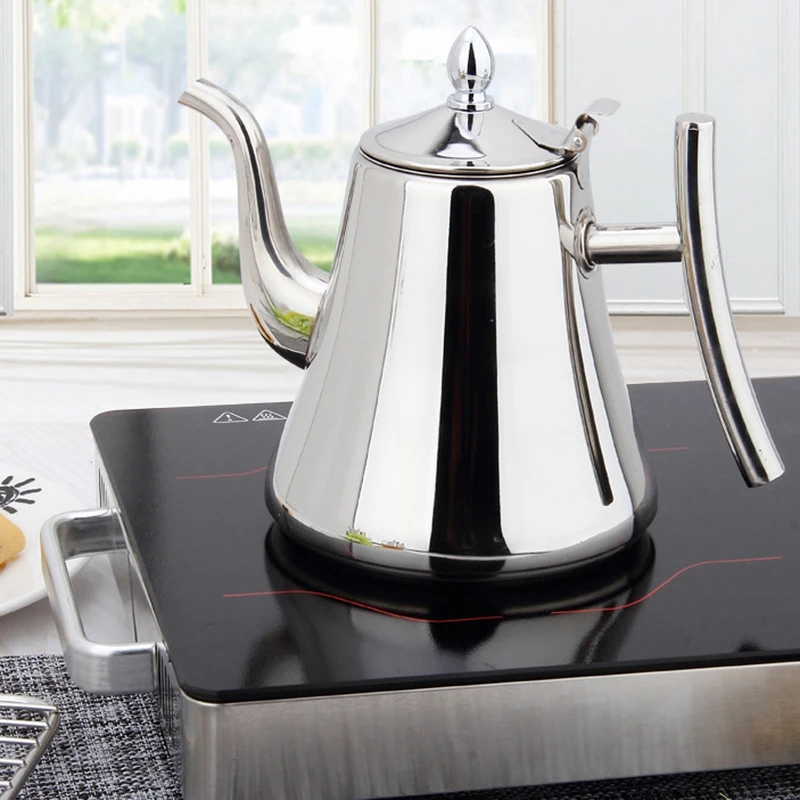 1.5L Stainless Steel Teapot Coffee Pot with Filter Kettle Home Hotel Bar Restaurant Induction Cooker | Бытовая техника