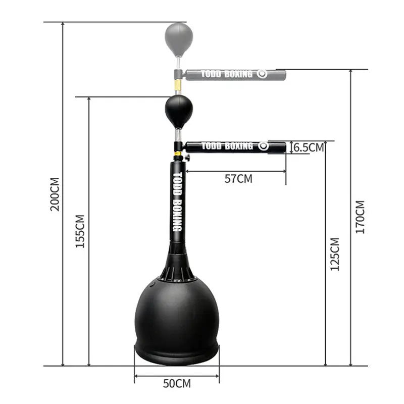 Boxing Reaction Target 360&deg; Rotating Target Height Adjustable Freestanding Punching Ball Boxing SpeedBag For MMA Fitness Workout
