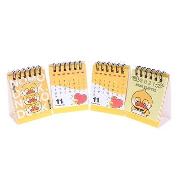 

1PC 2021 Cartoon Mini Desktop Paper Calendar Dual Daily Scheduler Table Planner Mini Desk Calendar DIY Portable Desk Calendars