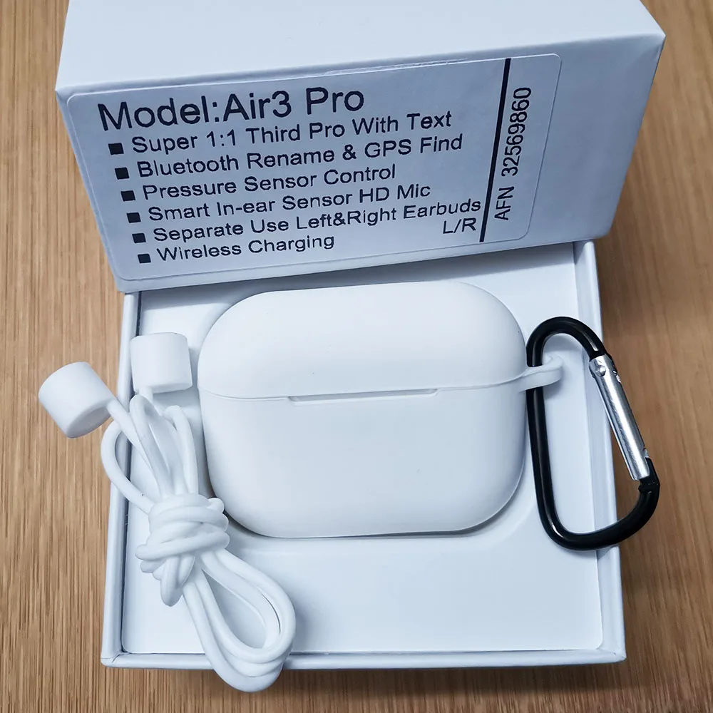 Air3 Pro Tws Беспроводные наушники с текстом Air 3 Датчик давления Bluetooth гарнитура наушники PK i9000 i90000 i300000 i200000 PRO tws - Цвет: White Whitecase