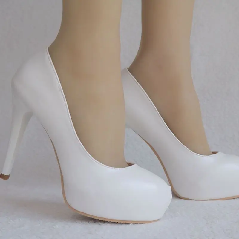 Thin High Heels Pumps Women Shoes women pumps wedding Party banquet PU Rhinestones Slip On 11CM Round Toe Shallow waterproof