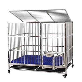 

Stainless Steel Dog Cage Live Bottom Small Medium And Large Dog Pet Cage Golden Retriever Labrador Satsuma Indoor With Toilet