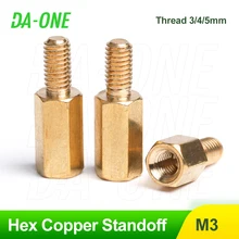 PC Motherboard M3 Hex Female to Male Brass Standoff Spacer Screws 15/20/25/50 Pcs Stud Hollow Standoff Pillars Thread 3/4/5 mm