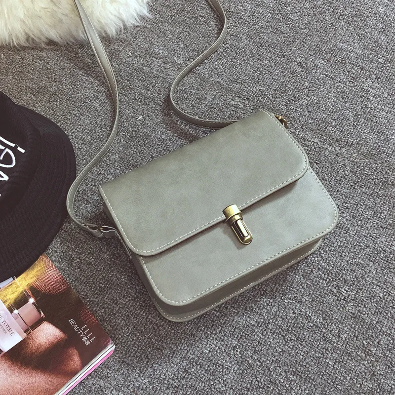 Женские сумки-мессенджеры, женские сумки через плечо, маленькая квадратная Кожаная мини-сумка на плечо, сумка для мобильного телефона - Цвет: Gray