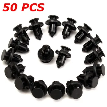 

50Pcs 10mm Hole Car Bumper /Fender Plastic Push Rivets Fastener Clips for Honda Black Car Styling