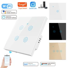 

Smart WiFi Switch Smart Wall Light Switch RF/APP/Touch Control Timer Support for Google Home/Alexa/Tmall Genius 1/2/3/4 Gang