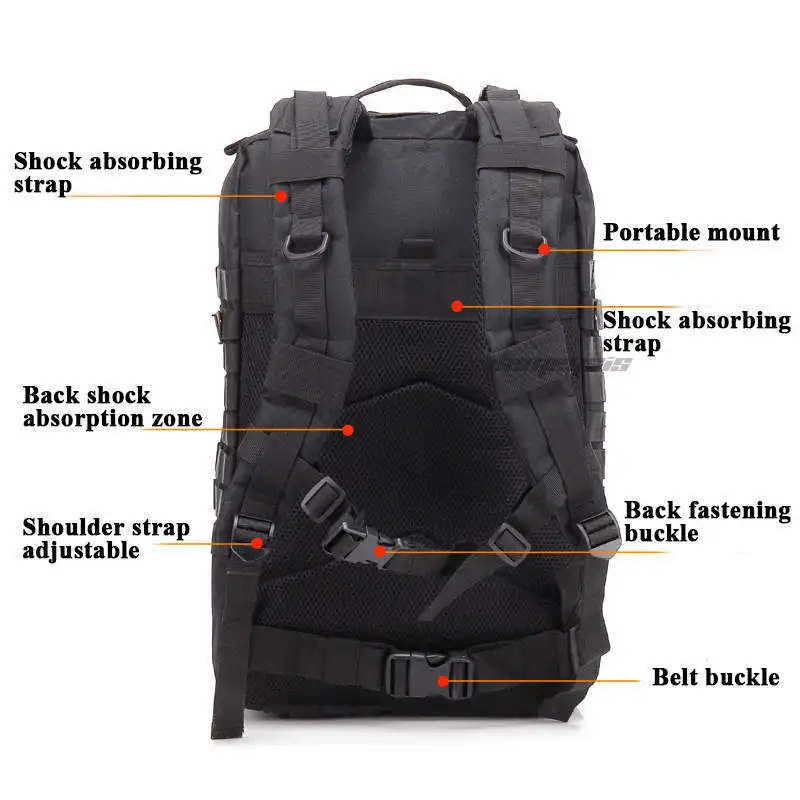 900D водонепроницаемый Оксфорд для пеших прогулок и охоты Bakcpack армейский Военный 45L тактический рюкзак страйкбол Wargame рюкзак уличные сумки