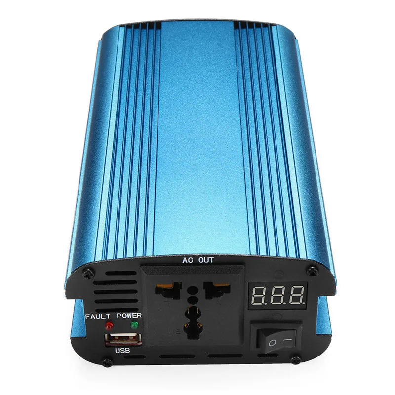 12V/24V to 220V 3000W/4000W Car Power Inverter Sine Wave USB Converter Solar Inverter Intelligent Voltage Display