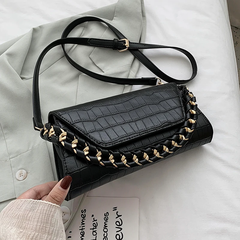 

Stone Pattern Small PU Leather Crossbody Bags For Women 2020 Chain Shoulder Handbags Female Travel Lady Flap Cross Body Bag