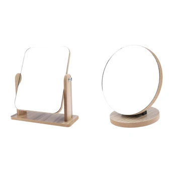 

2Pcs Folding Foldable High Definition Tabletop Desktop Cosmetic Vanity Mirrors Makeup Standing Mirror Set for Travel Home Use